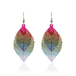 Chakras Activated Leaf Earrings Earrings Ellie Sage Fully Activated (Multicolor) 