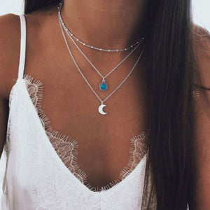 Goddess Moon Layered Necklace Necklace Ellie Sage 