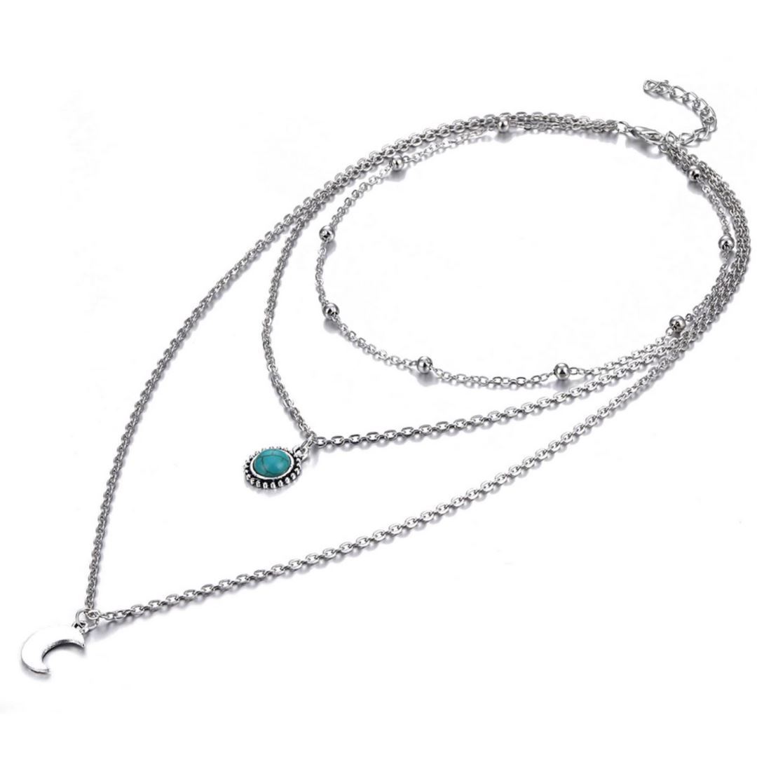 Goddess Moon Layered Necklace Necklace Ellie Sage 